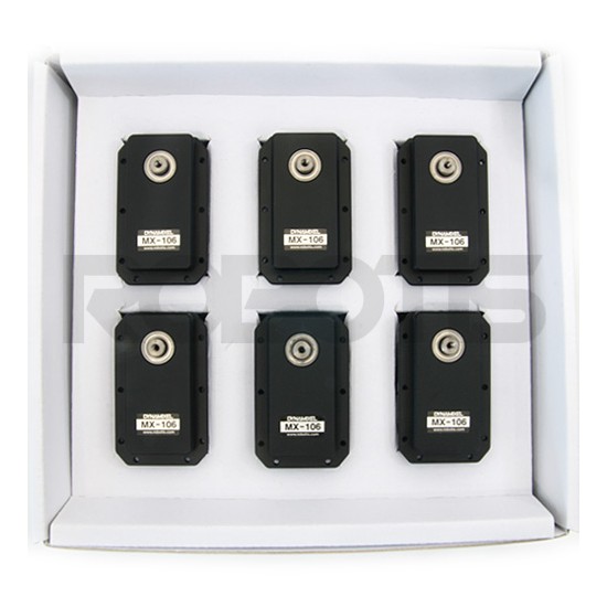 Pack of 6 Dynamixel MX-106R actuators without any accessories