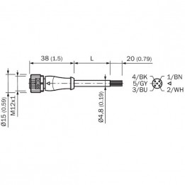 Câble YF2A15-020UB5XLEAX pour lidar SICK