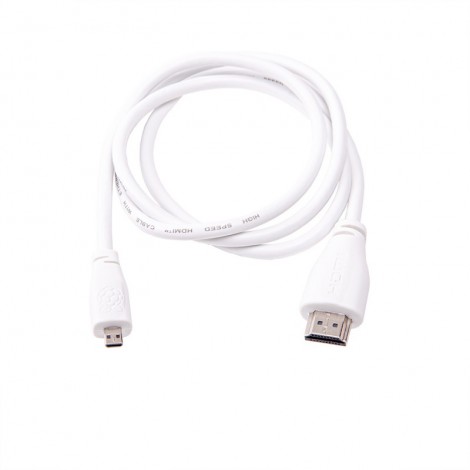 Offizieller Raspberry Pi 4 HDMI KABEL- micro HDMI 1m (Weiss)