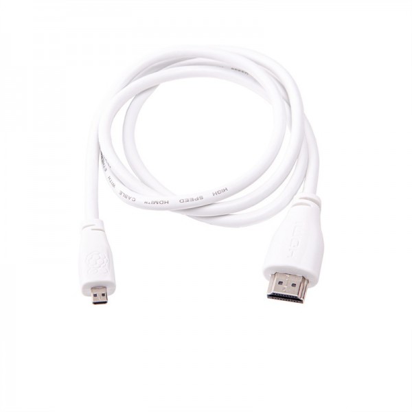 Câble HDMI - micro HDMI 1m Officiel pour Raspberry Pi 4 (blanc)