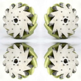 Set of 4 Mecanum Wheels 10 inches 254 mm (500 kg Load)