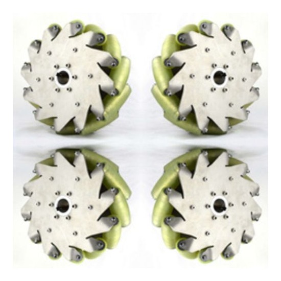 Set of 4 Mecanum Wheels 10 inches 254 mm (500 kg Load)